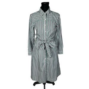 J. Crew Poplin Cotton Stripe Tie Waist Shirt Dress - Women’s 2